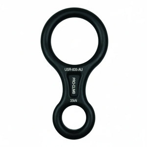 ProClimb Aluminum Figure 8 Descender - 35kN MBS - 9-12mm Rope