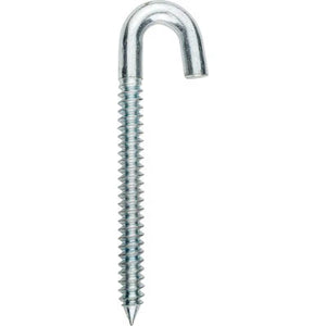 Heavy Duty Galvanized Steel 1/2" Lag Right Hand Thread J Hooks OAL: 6.00" 15010