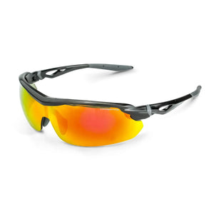 CROSSFIRE PREMIUM EYEWEAR-CIRRUS-SHINY BLACK FRAME - RED MIRROR LENS 3968