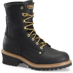 Carolina Shoe Black 8" Steel Toe Unlined Logger CA1825-D-9.5