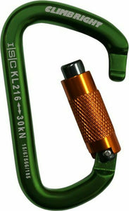 CLIMB RIGHT BY ISC TRIPLE LOCKING ALUMINUM BIG D CARABINER GREEN 30kN 85208